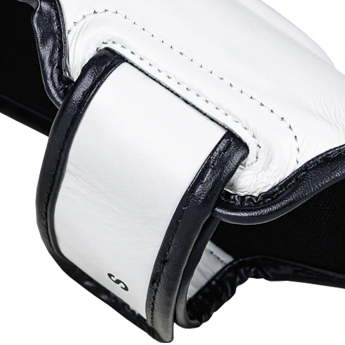 Protège-tibias de Kickboxing Blancs Noirs Windy Fermeture